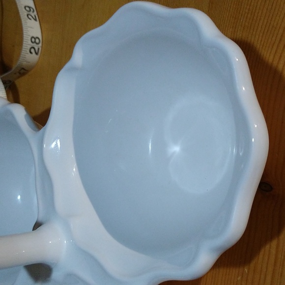 Portugal Pottery 3 Part Service Dish Service Tray white like new - Picture 14 of 15